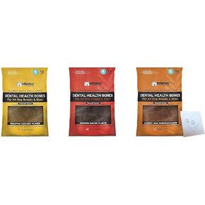 Bones Variety Bundle: Bacon, Roasted Chicken, Carrot Pumpkin, (17 Ounces Each, 51 Ounces Total)