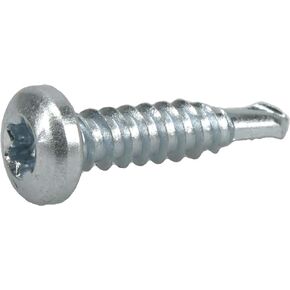 Power Pro Premium Self-Drilling Metal Screws, Zinc Plated Steel, Pan Head Metal to Metal Winged Point Screws, Silver, #8 x ¾ inch, Box of 180 Screws