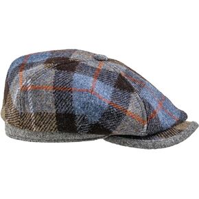 Sterkowski Rambler Cap | 100% Harris Tweed Newsboy Mens Flat Cap | Vintage Irish 4 Panel Applejack Hat with Quilted Lining