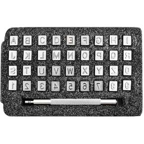 Leather Letter and Number Stamps Punch Set - 36Pcs 6mm Leathercraft Metal Capital Alphabet Stamping Punching Tools with Handle for DIY Leather Craft Marking