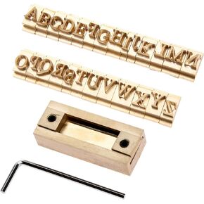 26Pcs Brass Captal Letters Times New Roman Stamp Mold + 5cm T-Slot Fixture Holder