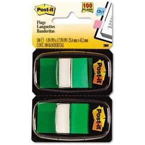 Post-it Flags Value Pack, Green, 1 In Wide, 50/dispenser, 12 Dispensers/pack - Removable, Writable - 1 X 1.75 - Green - 12 / Box in Saudi Arabia