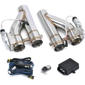 Universal 3 Inch Stainless Steel Exhaust Pipe 2PCS Kit