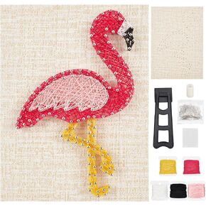 WEBEEDY DIY String Art Kit Craft for Beginners Flamingo String Art Nail String Art Kit DIY Craft Kit Art Supplies DIY Craft Projects Winding Drawing Package Set Unique Gift Wall Decor