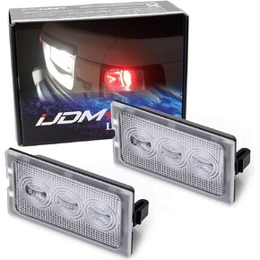 iJDMTOY OEM-Fit 3W Full LED License Plate Light Kit Compatible With 2005-13 Ranger Rover Sport, Discovery LR3 LR4 & 06-14 Freelander 2 LR2, Powered by 3-piece Osram Xenon White LED