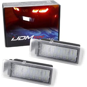 iJDMTOY OEM-Fit 3W Full LED License Plate Light Kit Compatible With Chevrolet Camaro Corvette SS Equinox Impala Volt, Cadillac ATS CTS SRX XTS ELR, Powered 18-SMD Xenon White LED & Can-bus Error Free