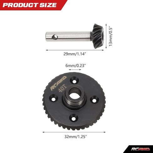 RCAWD Hard Steel Ring, 14T Pinion Gear for 1/10 Losi Baja Rey, Rock Rey Hammer Rey U4 Upgrade Parts in Saudi Arabia