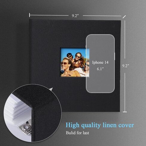 Photo Album 4x6 Photos Hold 200 or 5x7 Pictures Hold 100, 3 Ring Binder Photo Albums Linen Cover with 6-Tab Index Dividers Photo Book Acid Free Albums 4x6 5x7 for Family Wedding Baby (Black) in Saudi Arabia