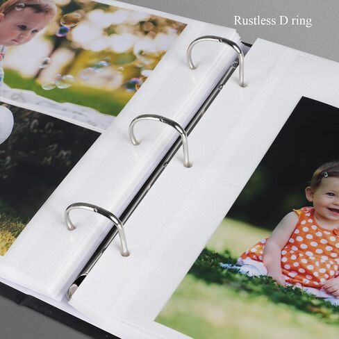 Photo Album 4x6 Photos Hold 200 or 5x7 Pictures Hold 100, 3 Ring Binder Photo Albums Linen Cover with 6-Tab Index Dividers Photo Book Acid Free Albums 4x6 5x7 for Family Wedding Baby (Black) in Saudi Arabia