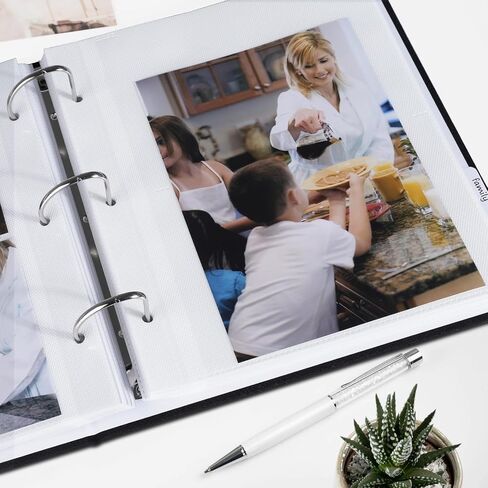 Photo Album 4x6 Photos Hold 200 or 5x7 Pictures Hold 100, 3 Ring Binder Photo Albums Linen Cover with 6-Tab Index Dividers Photo Book Acid Free Albums 4x6 5x7 for Family Wedding Baby (Black) in Saudi Arabia