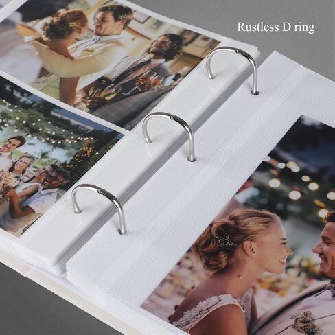 Photo Album 4x6 Photos Hold 200 or 5x7 Pictures Hold 100, 3 Ring Binder Photo Albums Linen Cover with 6-Tab Index Dividers Photo Book Acid Free Albums 4x6 5x7 for Family Wedding Baby (Black) in Kuwait