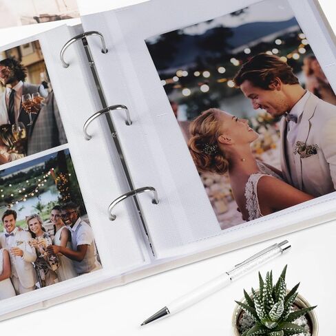 Photo Album 4x6 Photos Hold 200 or 5x7 Pictures Hold 100, 3 Ring Binder Photo Albums Linen Cover with 6-Tab Index Dividers Photo Book Acid Free Albums 4x6 5x7 for Family Wedding Baby (Black) in Kuwait