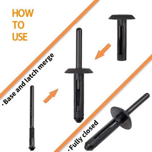 150Pcs Plastic Rivet Clip,Automotive Universal Nylon Pop Rivet Assortment,6 Most Popular Sizes Black Nylon Universal Rivet Kit,Replacement for GM Ford Chrysler VW,Nylon Fastener in Saudi Arabia