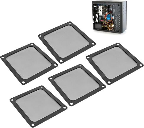 80mm PC Computer Case Cooler Fan Dust Filter, Tiny Aperture High Ventilation Rate Pre Screw Holes Sturdy Nylon Mesh Magnetic Fan Filter with Black Color for PC in Saudi Arabia