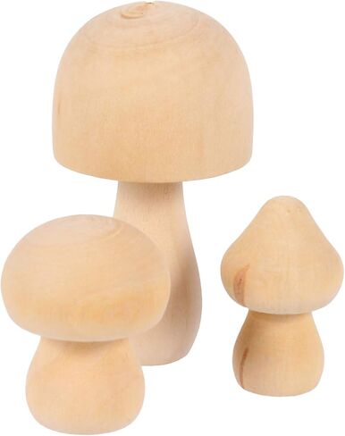 9 Pcs Doodle White Mushroom Wooden Mushroom to Paint Mushroom Things Wooden Mushroom Natural Wood People Toys Wooden Peg Toy for Kids Kid Graffiti Toy Set Child Miniature in Saudi Arabia