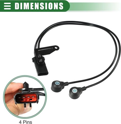 Motoforti Car Engine Ignition Knock Sensor, Detonation Sensor, for Jeep Grand Cherokee 4.7L 2001-2007, Metal Plastic, No.56041677AA/56041677AB, Black in Saudi Arabia
