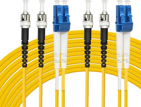 LC to ST Fiber Patch Cable, 3M (9.84ft) Single Mode Duplex Fiber Jumper 9/125um OS1 LSZH - LC ST Singlemode Duplex Fiber Patch Cords (3M - 5 Pack) in Saudi Arabia