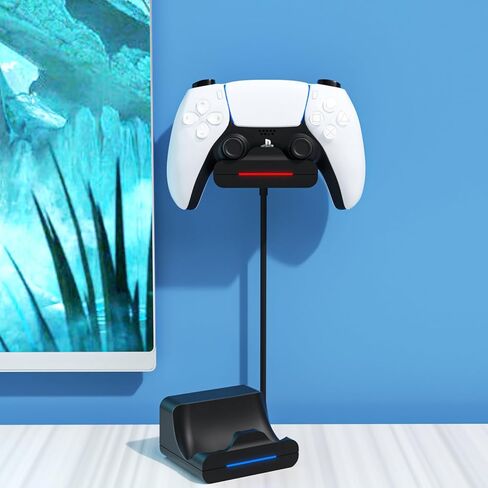 REEYEAR 2 حزمة PS5 تحكم جدار جبل شاحن قاعدة، حامل محطة شحن يناسب منتصف الليل الأسود PS5 وحدة تحكم لاسلكية مع مؤشرات LED كابل سرعة الشحن السريع، وتوفير المساحة in Kuwait