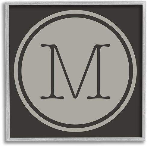 Stupell Industries Modern M Initial Circular Elevator Key Shape Framed Wall Art in Saudi Arabia