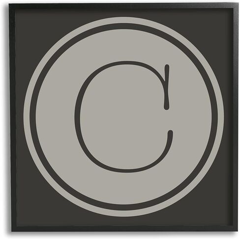 Stupell Industries Modern C Initial Circular Shape Elevator Key Framed Wall Art in Saudi Arabia