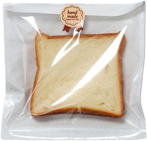 100 Pcs White Kraft Bread Bag Bakery Bags with Window,Toast bag Toast Paper Bag ，Packaging Paper Bag,Kraft Bread Bag with Front Window,With Label Seal Sticker (7.5 * 7.9 Inch) in Saudi Arabia