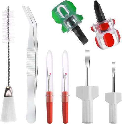 8Pcs Sewing Machine Cleaning Kit Sewing Machine Repair Tools and Gadgets, Include Tweezer Double Headed Lint Brush Different Size Screwdrivers and Seam Rippers in Saudi Arabia