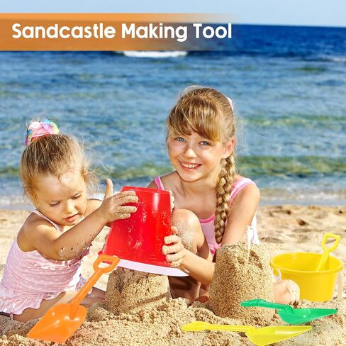 Woanger Set of 36 Beach Pails Sand Buckets and Sand Shovels Set, 5 Inch Sand Bucket Play Set Colorful Plastic Beach Buckets Sand Castle Kit for Boys and Girls Birthday Party Favor in Saudi Arabia
