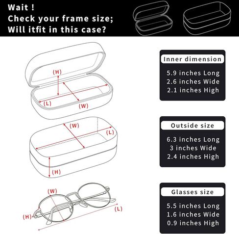 حافظة نظارات شمسية صلبة، حافظات نظارات كبيرة، إطارات متوسطة إلى كبيرة in Kuwait