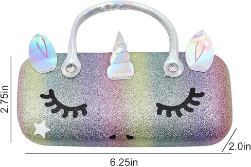 حقيبة نظارة ملونة للنساء والفتيات الصغيرات، حقيبة تخزين مكياج مبتكرة، حقيبة نظارات شمسية محمولة بمقبض in Kuwait