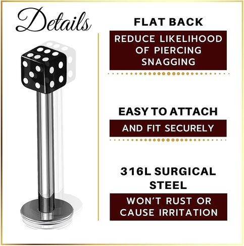 8 قطعة الصلب الجراحية 16 جرام Labret ترصيع ثقب المجوهرات الزنمة العمودي Labret الغضروف مونرو 3 مللي متر نرد الأكريليك المزيد من الخيارات in Saudi Arabia