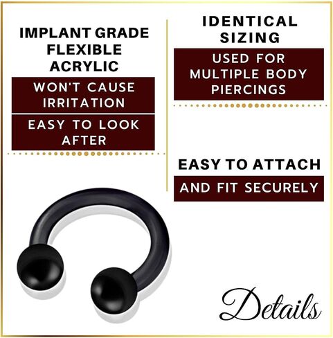 4Pcs Flexible 16 gauge 5/16 8mm circular barbell earrings Piercing Jewelry Daith Septum Rook Lip Nose 3mm acrylic ball M1839 in Saudi Arabia