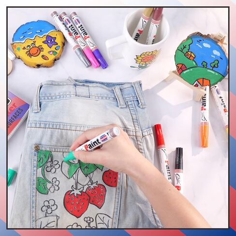 2 Pack Brown Permanent Paint pens,Never Fade Paint Pens,Medium Tip Quick Dry And Waterproof Permanent Oil-Based Paint Marker Pens For Rock,Glass,Plastic,Wood,Metal,Fabric,DIY Craft in Saudi Arabia