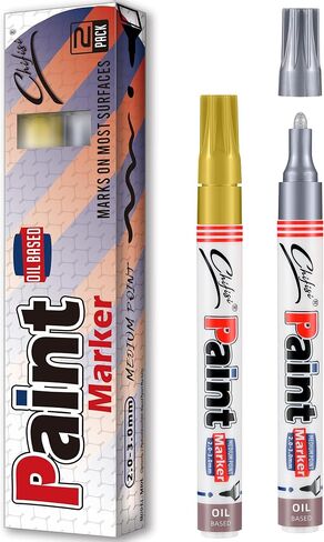 2 Pack Brown Permanent Paint pens,Never Fade Paint Pens,Medium Tip Quick Dry And Waterproof Permanent Oil-Based Paint Marker Pens For Rock,Glass,Plastic,Wood,Metal,Fabric,DIY Craft in Saudi Arabia