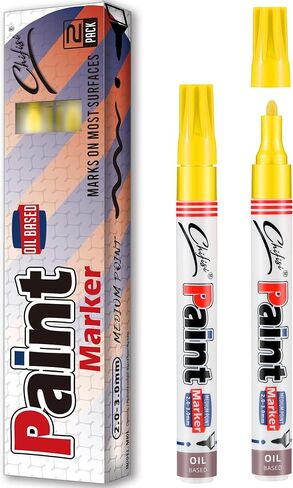 2 Pack Brown Permanent Paint pens,Never Fade Paint Pens,Medium Tip Quick Dry And Waterproof Permanent Oil-Based Paint Marker Pens For Rock,Glass,Plastic,Wood,Metal,Fabric,DIY Craft in Saudi Arabia
