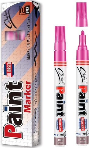 2 Pack Brown Permanent Paint pens,Never Fade Paint Pens,Medium Tip Quick Dry And Waterproof Permanent Oil-Based Paint Marker Pens For Rock,Glass,Plastic,Wood,Metal,Fabric,DIY Craft in Saudi Arabia