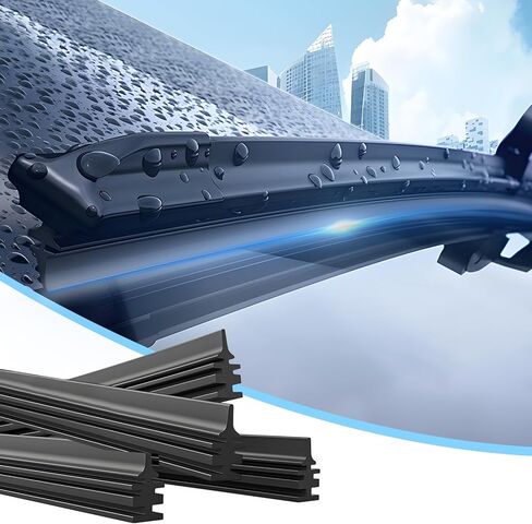 Car Windshield Wiper Blade Refills, Front Frameless Silicone Strips, 32inch Adjustable Size, DIY Pack of 4, Universal for Car Truck SUV Van in Kuwait