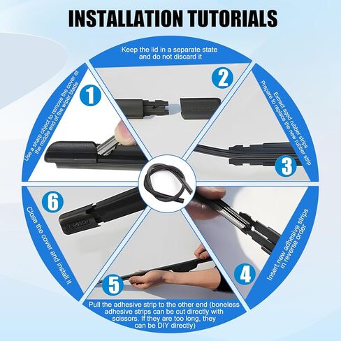 Car Windshield Wiper Blade Refills, Front Frameless Silicone Strips, 32inch Adjustable Size, DIY Pack of 4, Universal for Car Truck SUV Van in Kuwait