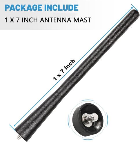 Anina 7 Inch Car Antenna Mast for 2004-2012 Mazda 3 Mazda 5 Mazda 6 CX-7 AM/FM Radio Rubber Antenna Car Wash Proof (Black) in Saudi Arabia