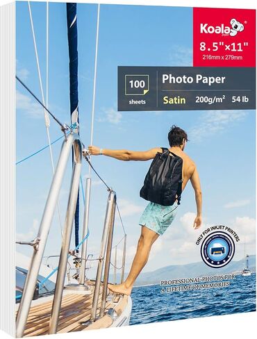 Koala Thin Photo Paper for Inkjet Printer, Satin Photo Printer Paper, 8.5x11 Inch 100 Sheets 200gsm in Saudi Arabia
