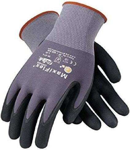 MaxiFlex PIP 34-874/L Maxi Flex Ultimate 34874 Foam Nitrile Palm Coated Gloves, Gray, Large (Pack of 12) in Saudi Arabia