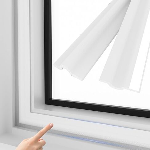 Window Draft Stopper Sweep, Window Door Weather Stripping Strip,Self Adhesive Foam Weather Stripping,Door Sweep for Window and Door Insulation Soundproofing (17Feet, White) in Saudi Arabia