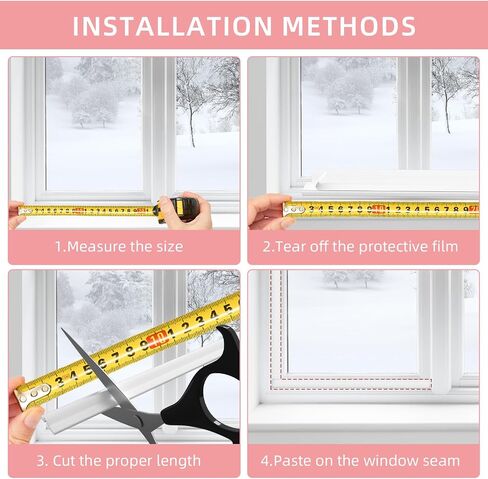 Window Draft Stopper Sweep, Window Door Weather Stripping Strip,Self Adhesive Foam Weather Stripping,Door Sweep for Window and Door Insulation Soundproofing (17Feet, White) in Saudi Arabia