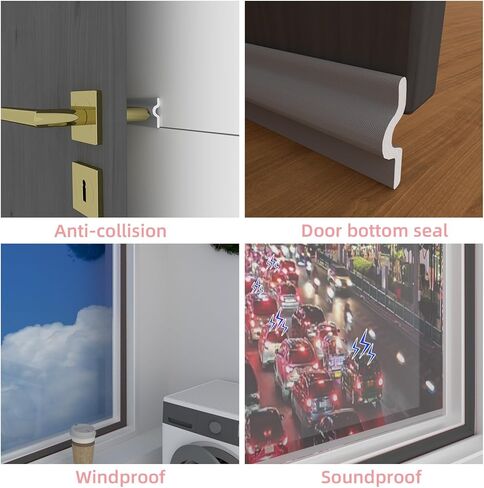 ممسحة سدادة النافذة، شريط تجريد الطقس لباب النافذة، شريط تجريد الطقس الرغوي ذاتي اللصق، ممسحة الباب لعزل النوافذ والأبواب (120 بوصة، أبيض) in Kuwait