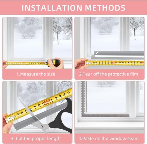 ممسحة سدادة النافذة، شريط تجريد الطقس لباب النافذة، شريط تجريد الطقس الرغوي ذاتي اللصق، ممسحة الباب لعزل النوافذ والأبواب (120 بوصة، أبيض) in Kuwait