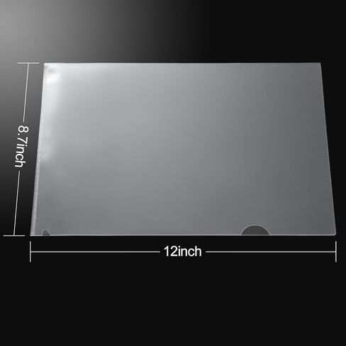 Bememo 24 Pack Clear Document Folder Plastic Project Pockets L Type Transparent Folder A4 Letter Size Jacket Sleeve Folders for School Office in Saudi Arabia