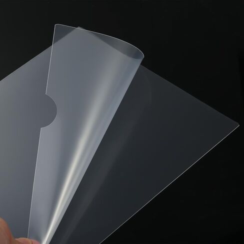 Bememo 24 Pack Clear Document Folder Plastic Project Pockets L Type Transparent Folder A4 Letter Size Jacket Sleeve Folders for School Office in Saudi Arabia
