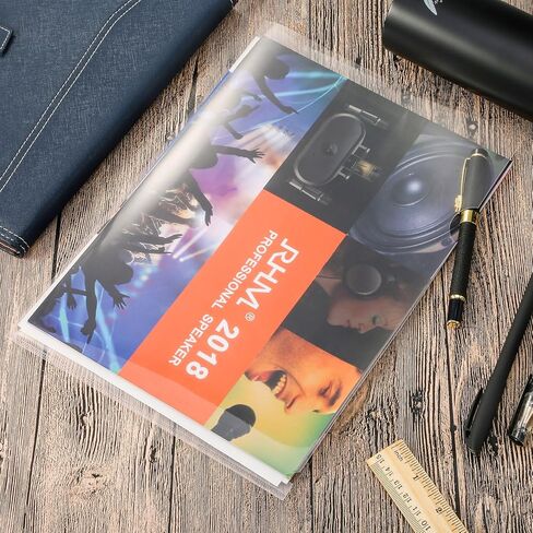 Bememo 24 Pack Clear Document Folder Plastic Project Pockets L Type Transparent Folder A4 Letter Size Jacket Sleeve Folders for School Office in Saudi Arabia