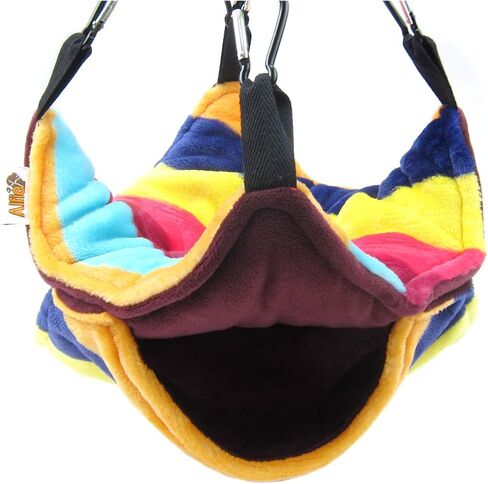 Alfie Pet - Mallory Hanging Hammock Bed for Ferret, Rabbit, Guinea Pig, Kitten - Color: Burgundy, Size: Large 12" x 12" in Kuwait