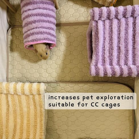 Guniea Pig Platform Corner Fleece Hammock Hideout for C&C Cage Midwest Cage Accessories(Lemon-Yellow or Purple-Pink) (Purple Pink) in Saudi Arabia