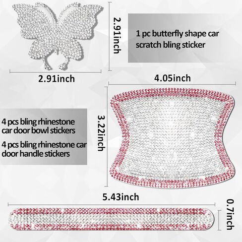 Car Door Handle Scratch Protector Bling Door Handle Sticker for Car, Car Door Handle Decor Bling Car Accessories for Women in Saudi Arabia
